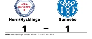 Horn/Hycklinge och Gunnebo kryssade efter svängig match
