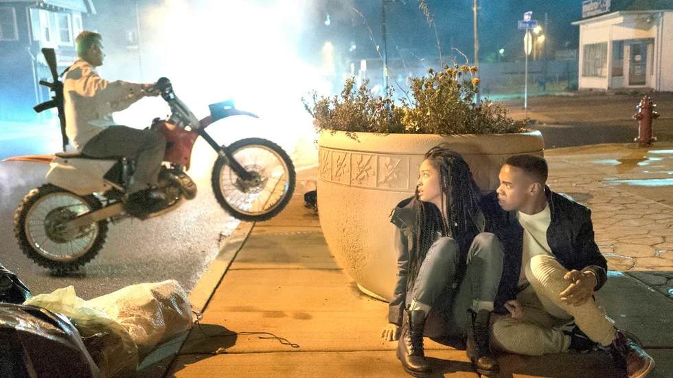 Lex Scott Davis och Joivan Wade är två av personerna som drabbas ax extremvåldet i ”The First Purge”.