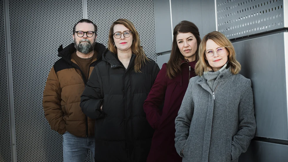 Peter Lindvall, ansvarig utgivare för NSD, Helena Strömbro Ershag, ansvarig utgivare för Norran, Mari Gustafsson, ansvarig utgivare för Piteå-Tidningen och Lenitha Andersson-Junkka, redaktionschef för Norr Media.