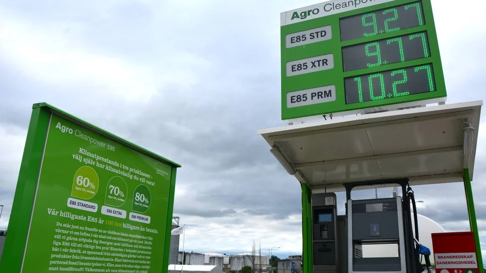 Här är Agroetanols nya ”fabriksoutlet” med E85 kopplat mot bensinpriset och alltid en krona billigare.