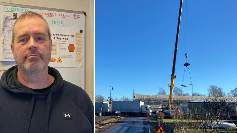 Patrik Havenäs från Moelven byggmodul är platschef för uppförandet av trygghetsboenden i form av hyresrätter i Stallarholmen.
