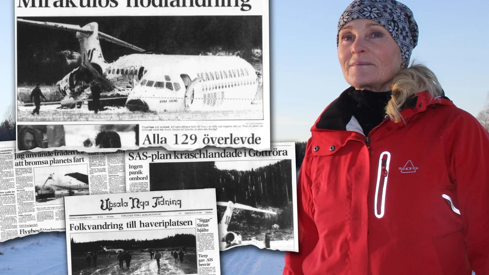 "Ta på dig kläderna Liv, det ligger ett SAS-plan på åkern!", skrek Liv Westermarks man Johan morgonen då passagerarplanet kraschade framför deras stuga. "Det kändes overkligt", säger hon. 