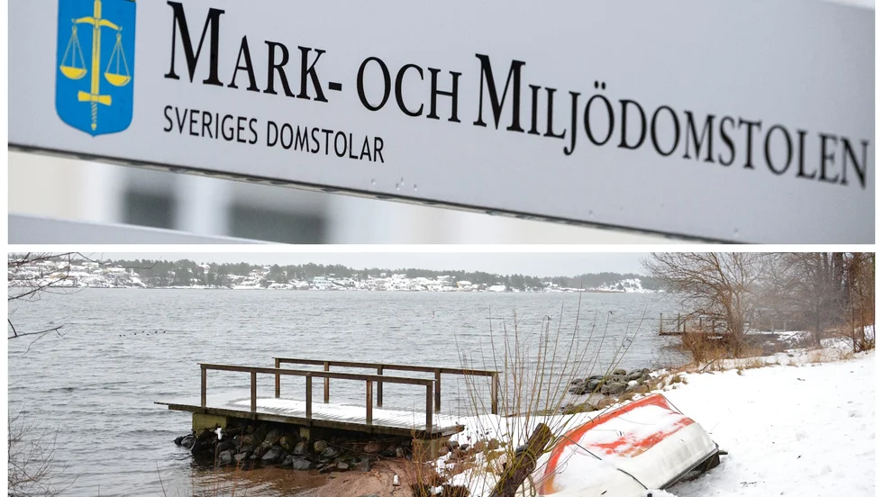Mannen ville bygga en bredare och längre brygga för att möta hans behov, men mark- och miljödomstolen anser inte att det finns särskilda skäl för en brygga med de mått som mannen önskar. Bryggan längst ner i bilden har inget med ärendet att göra.