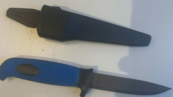 När kvinnan kom till tingsrätten i Eskilstuna hade hon en kniv i handväskan. Nu har hon åtalats.