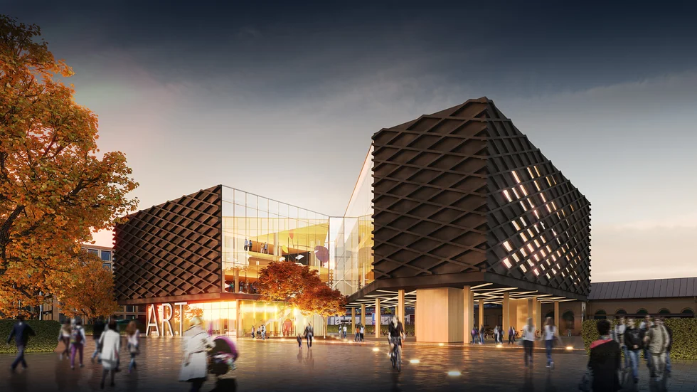 "I vårt nya förslag placerar vi konstmuseer på området framför stationen, granne med nya Stadshuset. Bättre kommunikationsläge går inte att finna i Uppsala", skriver debattörerna. 