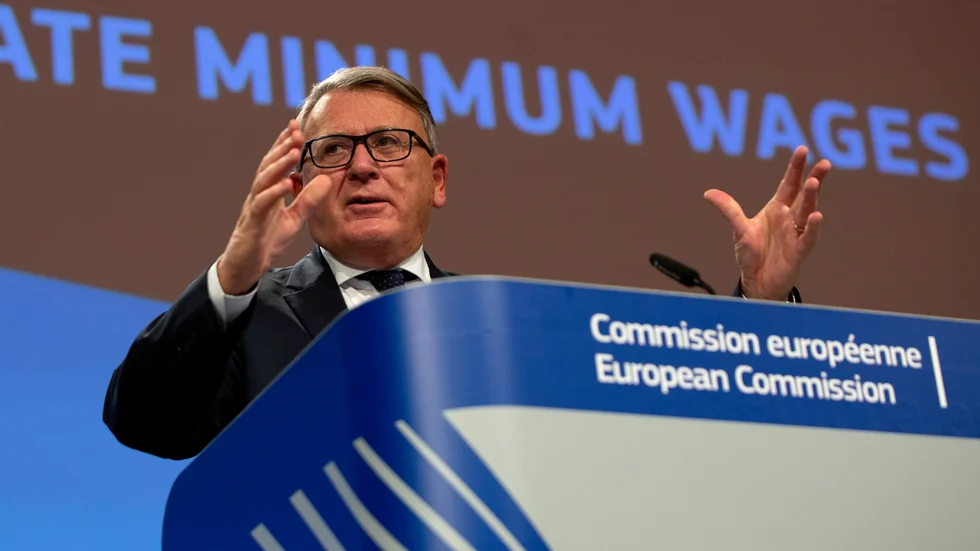 EU:s arbetsmarknadskommissionär Nicolas Schmit ligger bakom det omdiskuterade förslaget om minimilöner i EU. Arkivfoto.