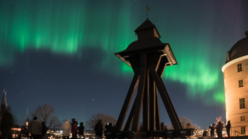 Det kan bli läge att se norrsken över Uppland i gen under natten till onsdag. Förra gången såg det ut så här.