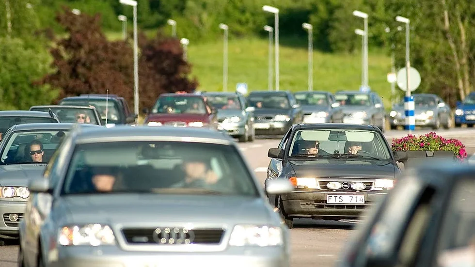 E22 vid Söderköping efter midsommarfirandet för några år sedan.
