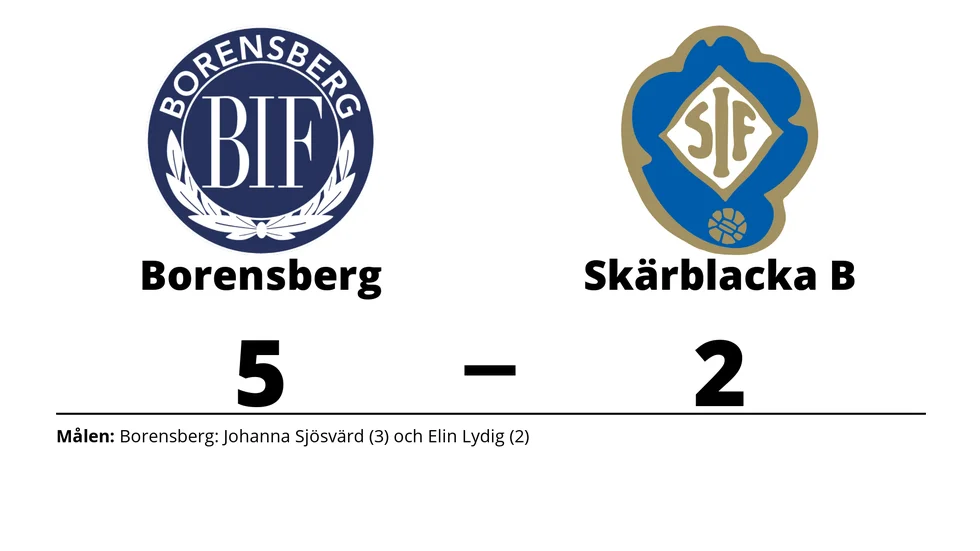 Borensbergs IF FK vann mot Skärblacka IF B