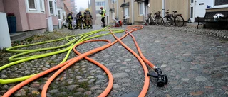 Branden i radhuset startade i vardagsrummet