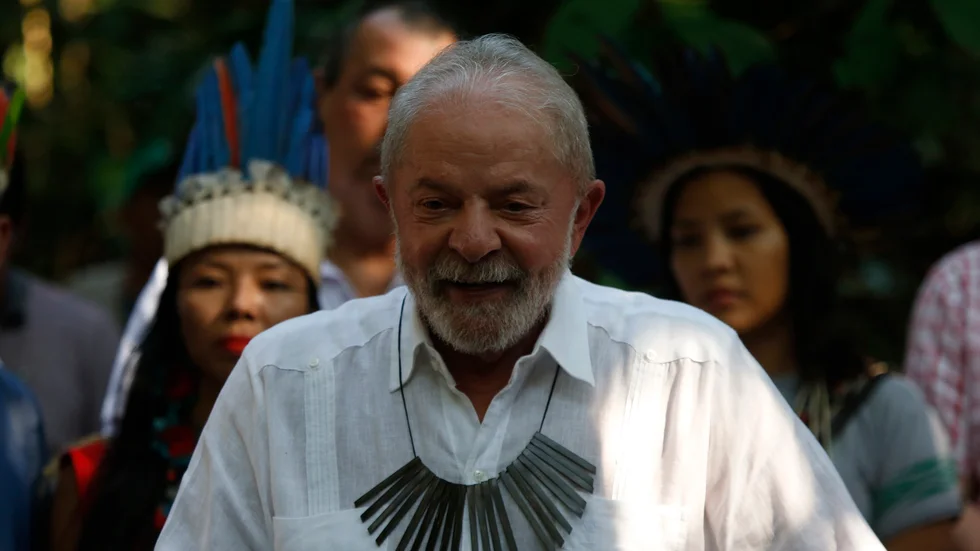 Brasiliens expresident och presidentkandidat Luiz Inacio Lula da Silva vid ett evenemang om hållbar utveckling vid Amazonasmuseet i Manaus i augusti.