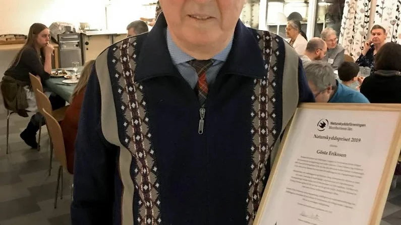 Gösta Eriksson, Boden, hyllades när Naturskyddsföreningen i Norrbotten höll länsstämma i början av mars.