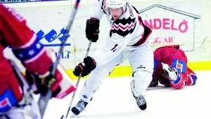 Jens Persson hade en helkväll när Hästen besegrade Haninge med 5-4 på bortais. Jens gjorde tre av hästens mål. Foto: Janne Forsby/Arkiv