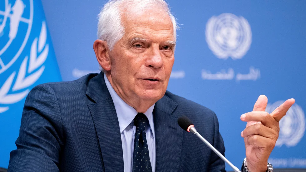 EU:s utrikeschef Josep Borrell håller presskonferens efter EU-ländernas utrikesministermöte i New York.