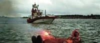 Reporter hamnade i sjönöd