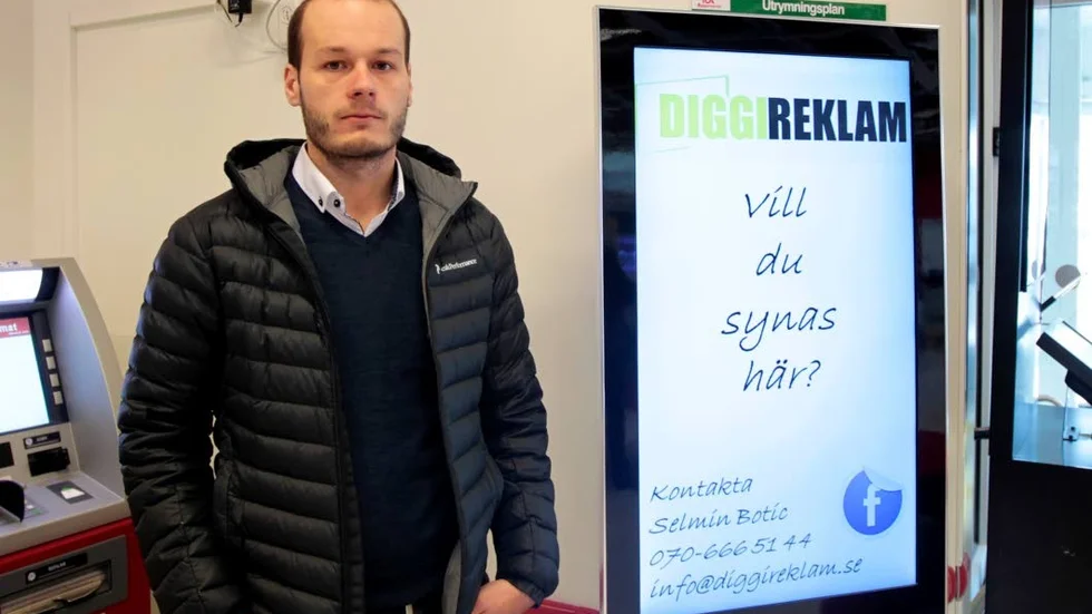 Selmin Botic ger alla tillträde till hans reklamskärmar via Instagram. Genom den nystartade hashtagen alvsbyonline kan Älvsbybor och företagare synas i flödet.