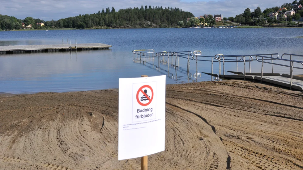 Förra året var det i perioder badförbud vid Frösjöstrand. Arkivbild.