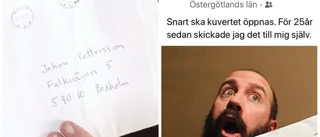 Johan öppnade brevet till sig själv efter 25 år