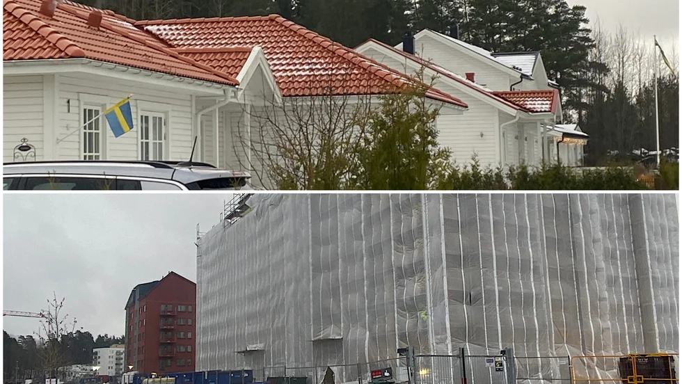 Enköping kan komma att behöva fler villaområden som Åkersberg, och fler flerfamiljshus. På bilden EHB:s pågående bygge i Älvdansen.