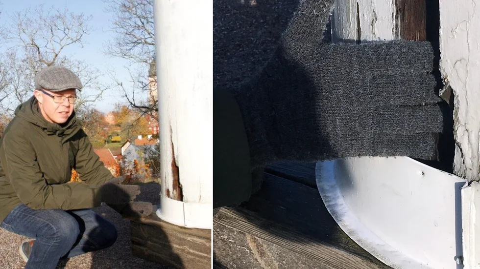 Niclas Samuelsson, gruppledare från Strängnäspartiet, undrar varför Ekotemplet på Nabbkullen är så illa underhållet.
