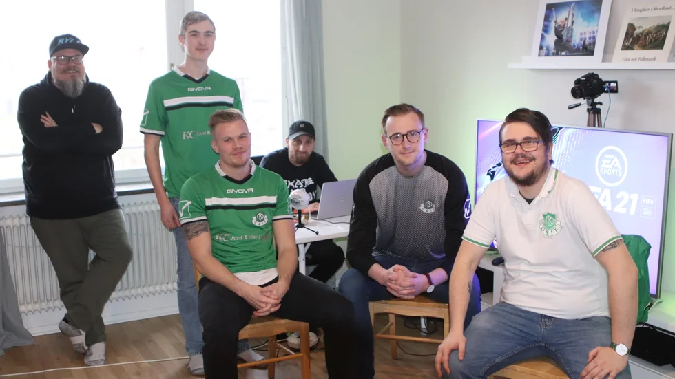 Redo för finalspelet i Byle cup. På bilden ses ett gäng medlemmar i Marsjö-Byle Jimmy Larsson, Andre Larsson, Rasmus Johansson, Johan Lind, Axel Qvarnström och Arvid Dahlberg.