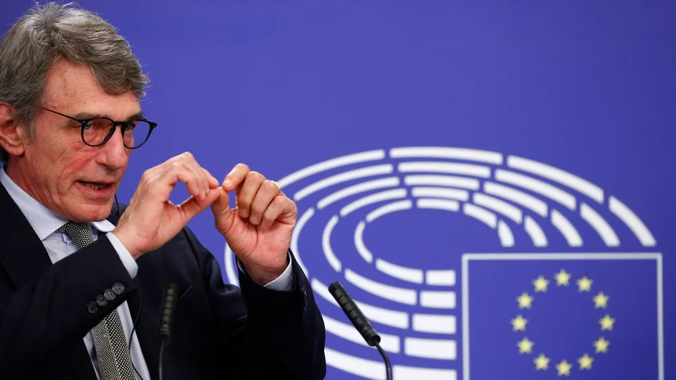 EU-parlamentets talman David Sassoli. Arkivbild.