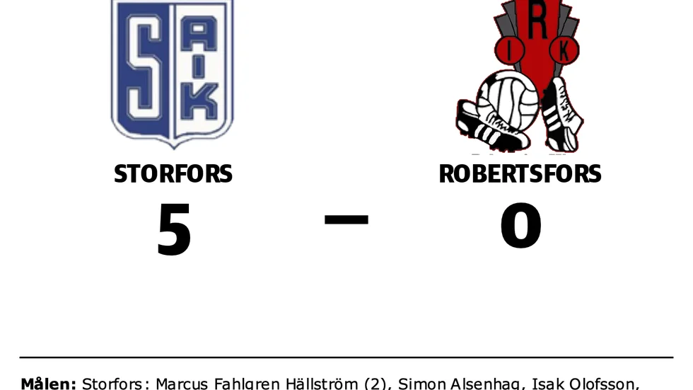 Storfors vann mot Robertsfors