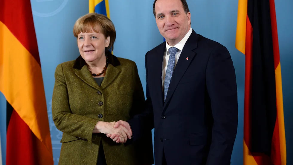 Det blir inga fler Sverigebesök för den tyska kanslern Angela Merkel inom den närmsta tiden. Arkivbild från ett besök på Rosenbad 2017.