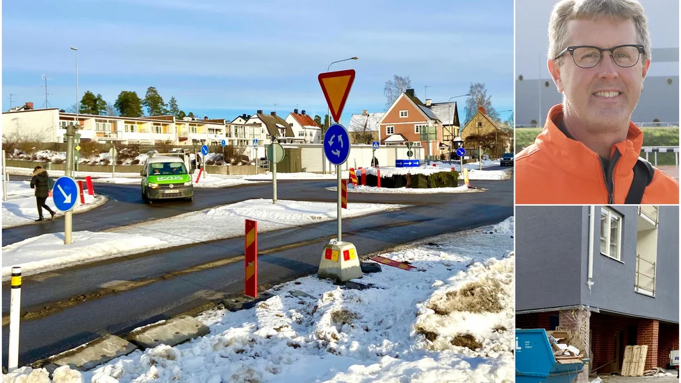 Den tillfälliga cirkulationsplatsen ska byggas om under sommaren. Infrastrukturchef Johnny Ljung hoppas att kommunen får hjälp med finansieringen från Trafikverket. En motprestation blir p-avgifter vid Pionen.