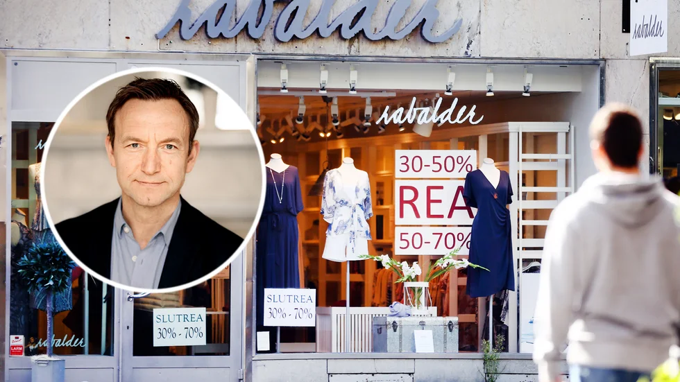 Företaget bakom butikskedjan Rabalder har försatts i konkurs. På bild även konkursförvaltaren Christian Andersch från Rosengrens advokatbyrå.
