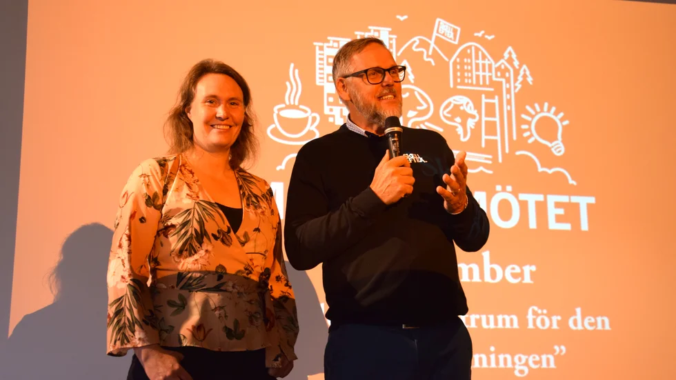 Anja Palm och Bengt Ivansson på Morgonmötet i Skellefteå.