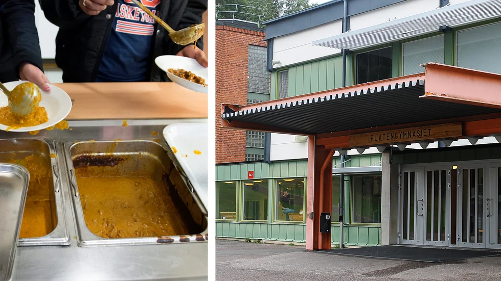 Det är trångt i matsalen på skolluncherna, menar insändarskribenten.