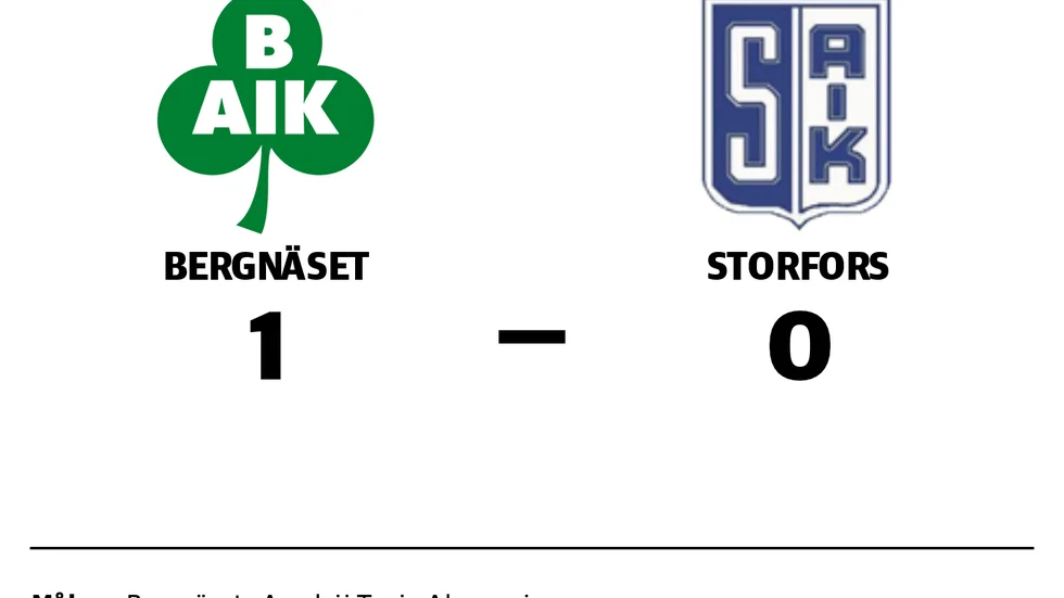 Bergnäsets AIK vann mot Storfors AIK