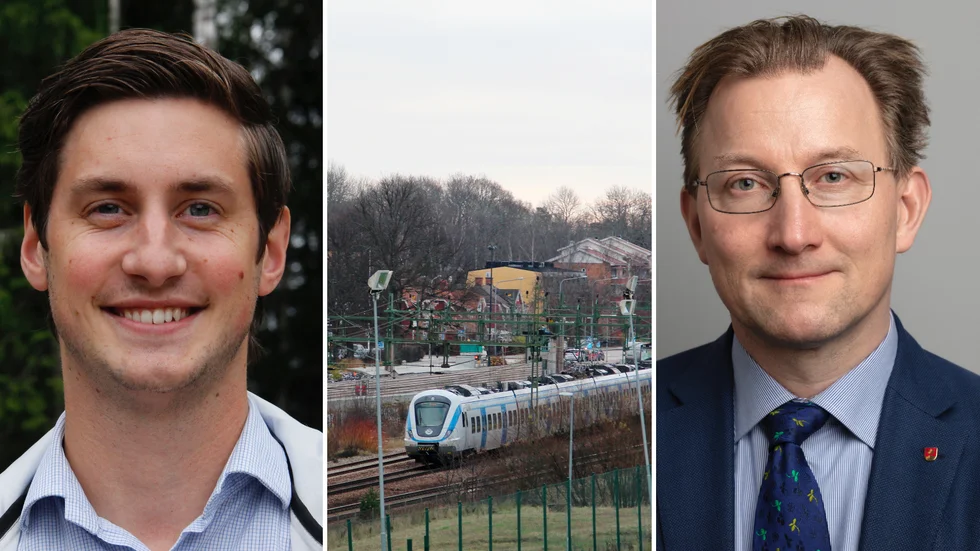 Trafikverket har inte råd att satsa på fyrspåret. Stoppa planerandet av bostäder, tycker Pontus Lamberg (KD), avvakta, tycker Klas Bergström (M).