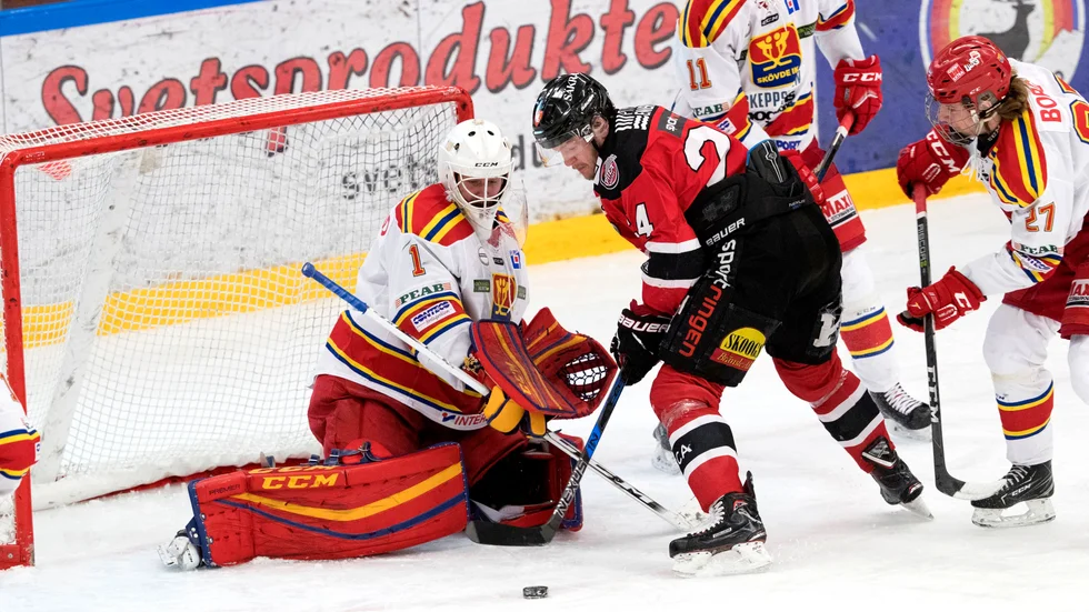 Skövde IK gästar Vimmerby Hockey i båda lagens premiärmatch i Allettan. (Bilden är från 2018)
