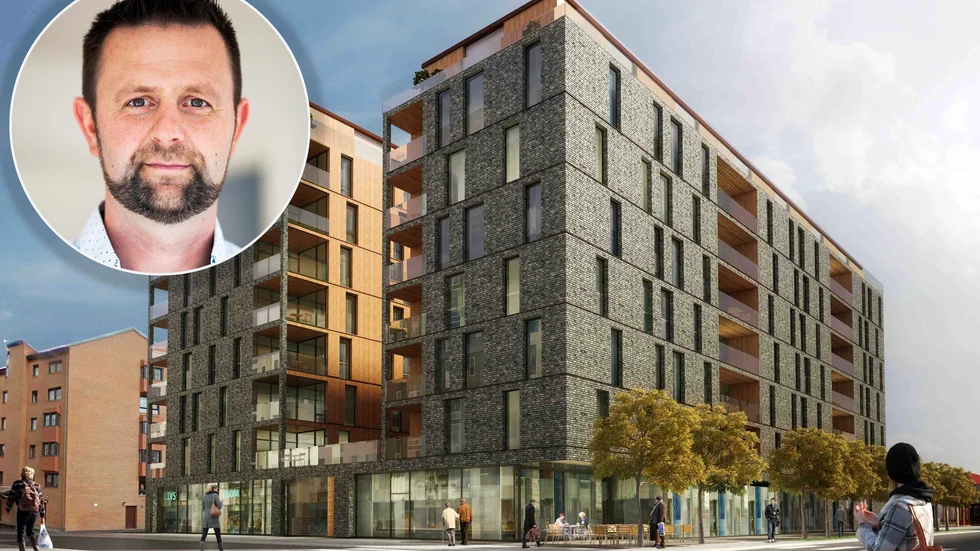 Nyligen inleddes bygget av de 152 lägenheter som ska uppföras i hörnet av Eleonoragatan och Västra storgatan på Norr. Holger Frense är vd och ägare för FL Bygg.