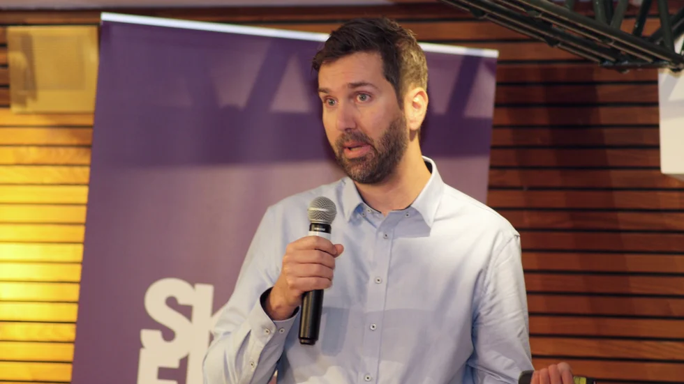 Martin Johansson, funktionsansvarig vid Ekonomicenter, berättade om automationsarbetet som pågår där.
