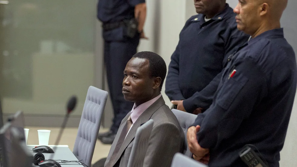 Den före detta ugandiske rebelledaren Dominic Ongwen under ett tidigare sammanträde i ICC, i januari 2016.