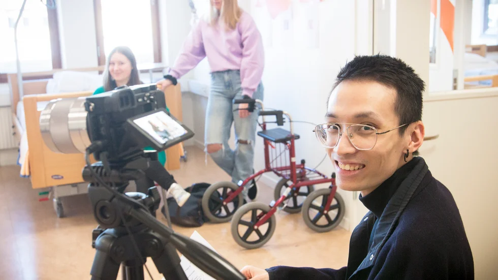 Sang Ho är KTC:s ungdomsinformatör sedan i höstas. Han vill hela tiden hitta nya sätt att nå ut med informationen om skolan.