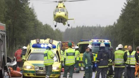 Den värsta olyckan på flera år i länet inträffade den 25 juli på E4:an vid Bertnäs. Trots det har dödsolyckorna minskat.FOTO: Göran Ström