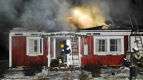 I går var det åter dags för en villabrand i Boden. Den här gången i Bränslan. FOTO: Bengt-Åke Persson