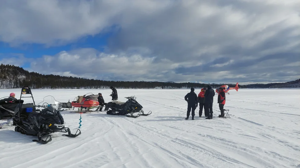 Polisen och länsstyrelsen hade hjälp av helikopter för att få en överblick under sina kontroller i Arjeplogsfjällen.