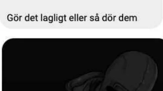 Skärmavbild på mannens hot. 