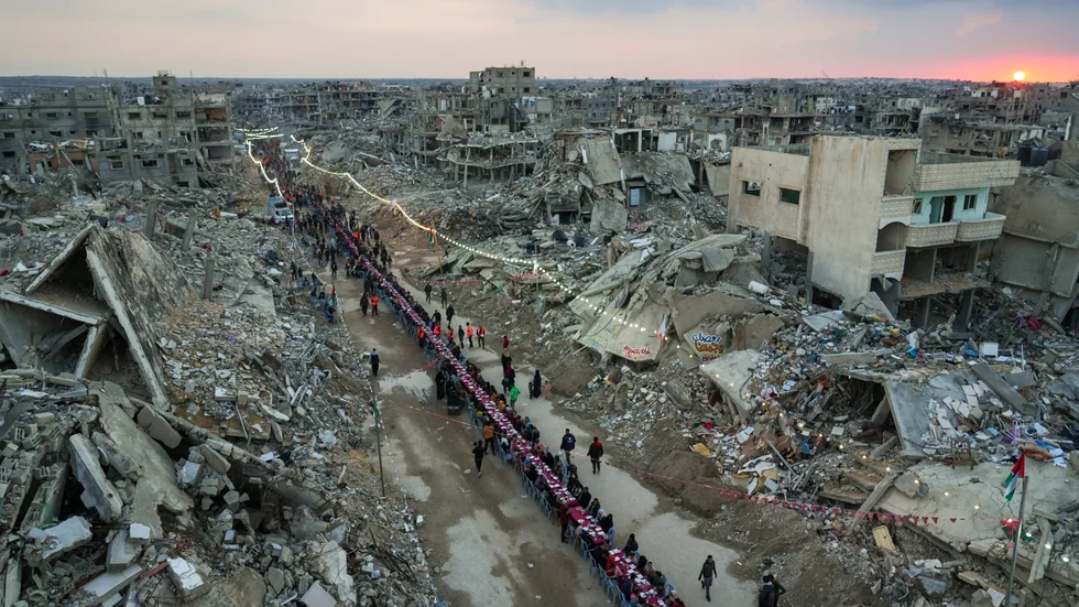 Förödelse i Rafah som ligger i södra Gaza vid gränsen till Egypten. Arkivbild.