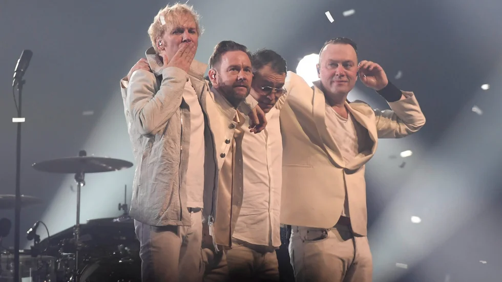 
Så här såg det ut när Kent gjorde sin "avskedskonsert" på Tele 2 Arena i december 2016. Från vänster Sami Sirviö, Jocke Berg, Markus Mustonen och Martin Sköld.