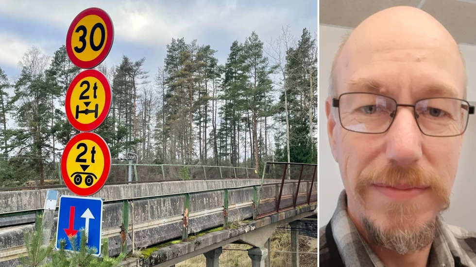 I helgen ska den gamla Fäbodabron rivas. På bild ses också Torbjörn Emilsson på Trafikverket. 