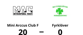 Mini Arccus Club F utklassade Fyrklöver – vann med 20-0