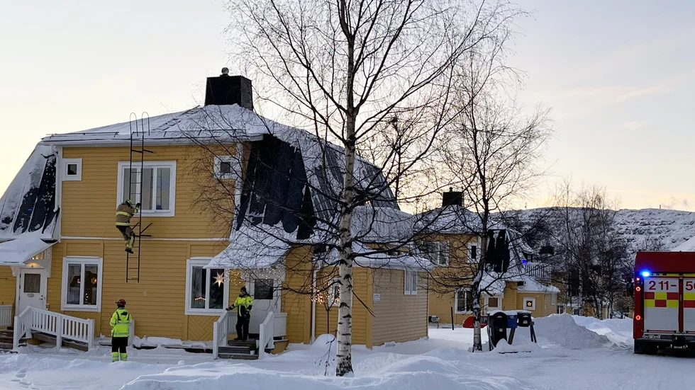 Larm om brand i Kiruna.