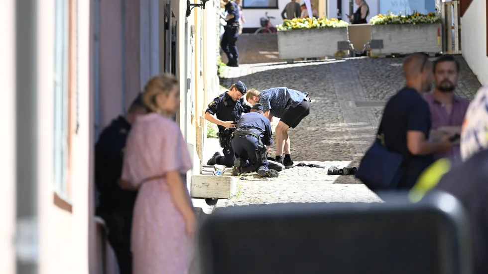 Gärningsmannen greps i samband med händelsen i Visby.