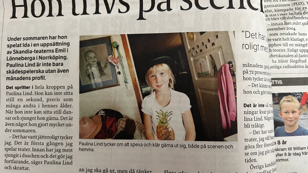 Paulina Lind tycker om att spexa och klär gärna ut sig, både på scenen och hemma. 